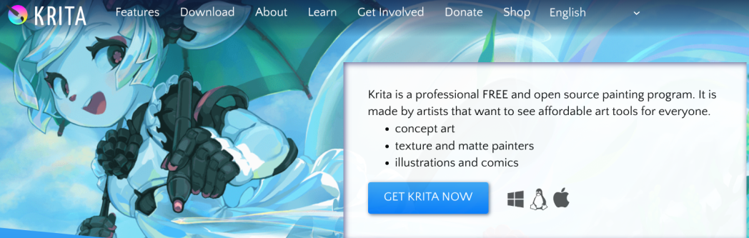 App Krita per disegnare NFT