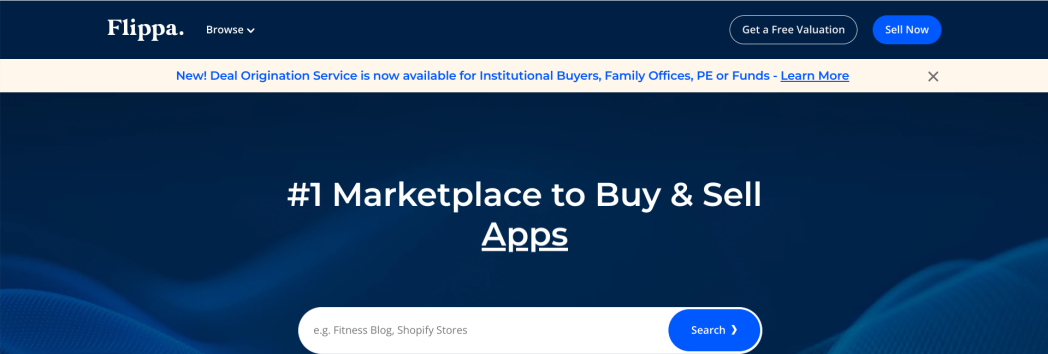 il sito di flippa dove poter vendere un'app