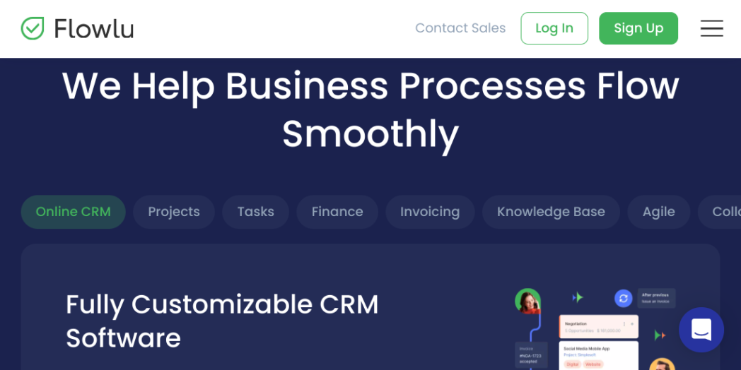Software CRM per piccole aziende: Flowlu