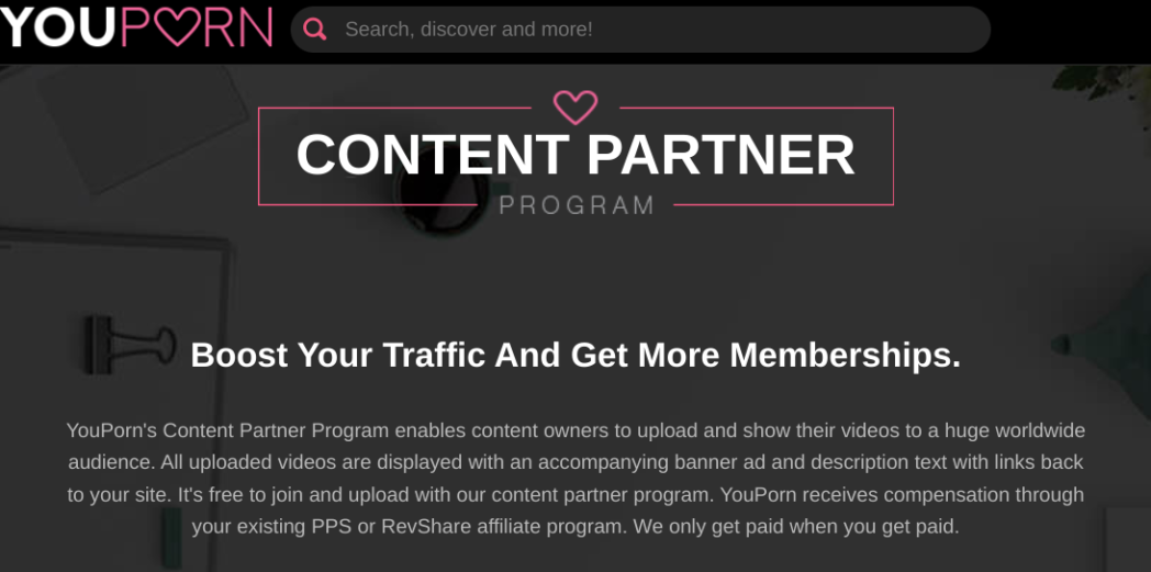 registrazione content partner program di youporn